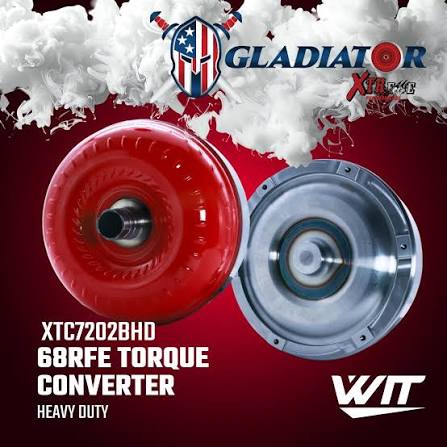 Gladiator Xtreme XTC7202BHD heavy-duty 68RFE torque converter, WIT product graphic